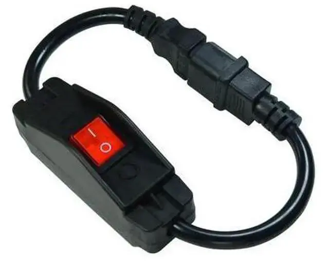 Alt view image 3 of 6 - WISDUM IEC 320 C14 to C13 Heavy Duty Short Power Cord with On-Off Switch,Standard Computer Power Extension Cord, 3Pin Male -Female Extension Cord with Inline Cord Switch, 42CM, Black