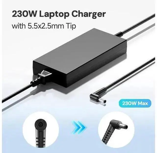 Alt view image 4 of 6 - WISDUM 230W Charger Fit for NUC X15 / 9 Extreme Laptop Kits, FSP230-AJAS3 FSP230-AJAN3, Chicony A17-230P1A A12-230P1A A230A032P, Liteon PA-1231-12 Power Adapter