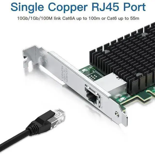 Alt view image 9 of 14 - 10Gb RJ45 PCI-E Network Card NIC, Compare to Intel X540-T1, with Intel X540-BT2 Chip, Single RJ45 Ports, PCI Express X8, Ethernet Converged Network Adapter Support Windows/Linux/VMware