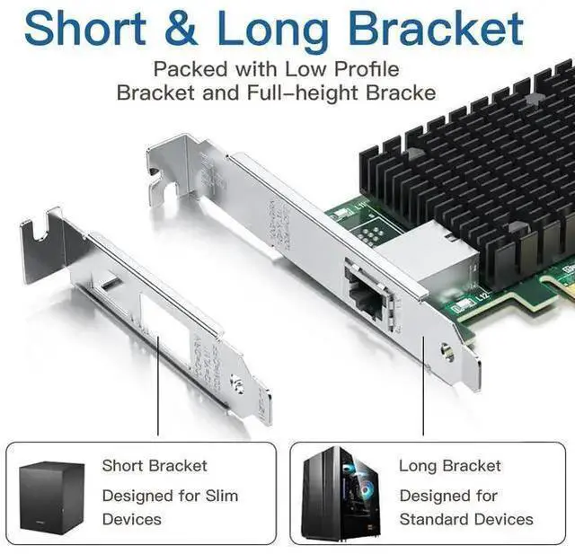 Alt view image 10 of 14 - 10Gb RJ45 PCI-E Network Card NIC, Compare to Intel X540-T1, with Intel X540-BT2 Chip, Single RJ45 Ports, PCI Express X8, Ethernet Converged Network Adapter Support Windows/Linux/VMware