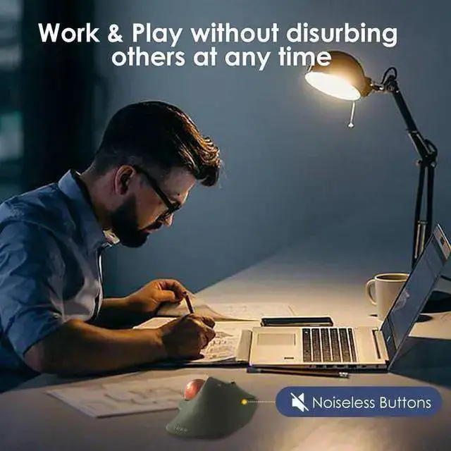 Alt view image 9 of 14 - SANWA Bluetooth Trackball Mouse + 3-Device Bluetooth Keyboard with Touchpad Set, Programmable Silent Rollerball Mice, 20 Shortcuts, Pantograph Keys Keyboard, Compatible with Mac, Windows, Laptop, iOS