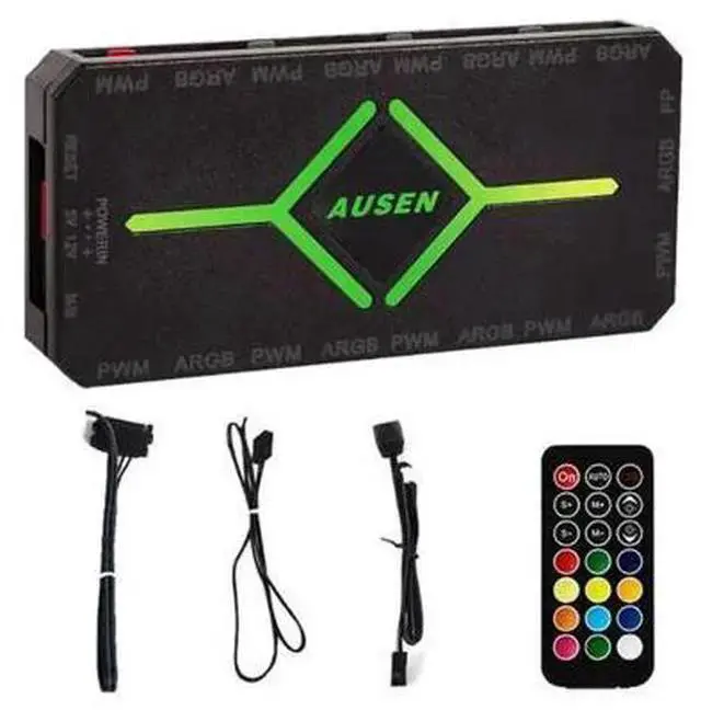 Alt view image 4 of 4 - WISDUM AUSEN 4Pin PWM Temperature Control Hub ARGB Shenguang Synchronous Chassis Fan Suitable For Universal Computer Regulator