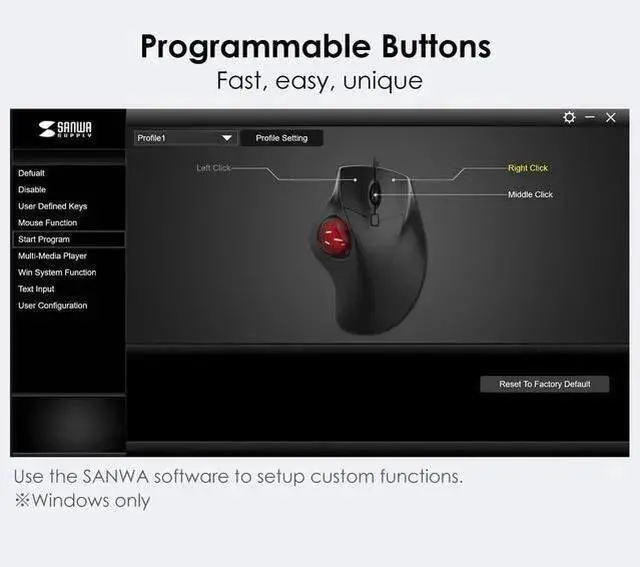 Alt view image 13 of 14 - SANWA Bluetooth Trackball Mouse + 3-Device Bluetooth Keyboard with Touchpad Set, Programmable Silent Rollerball Mice, 20 Shortcuts, Pantograph Keys Keyboard, Compatible with Mac, Windows, Laptop, iOS