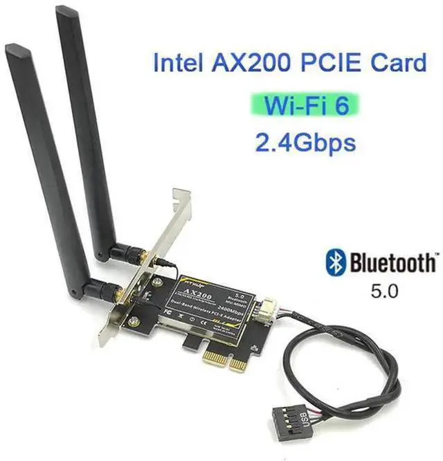 Alt view image 9 of 13 - PCIe WiFi 6 Network Card Wireless Adapter Bluetooth 5.0 AX 3000 Mbps AX200 Dual Band 5.GHz/2.4GHz PCI-E Wireless WiFi Network Adapter Card for Desktop Windows 10 64-bit eokCXOY