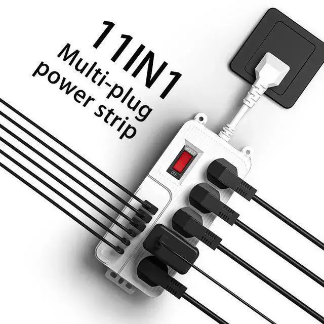 Alt view image 8 of 8 - USA-05 US Power Strip, 3-Outlet Surge Protector with 2 USB-A Ports (5V/2.1A), 1.5m Extension Cord Overload Protection, All-Copper Conductors, UL94 V-2 Flame Retardant 1250W/10A