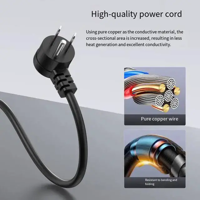 Alt view image 7 of 10 - USA-01 US Power Strip, 3-Outlet Surge Protector with 2 USB-A Ports (5V/2.1A), 1.2m Extension Cord All-Copper Conductors, Compact Desktop Design for Home Office 1875W/15A