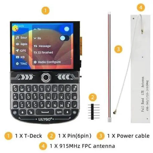 Alt view image 13 of 14 - LILYGO T-Deck ESP32-S3 LoRa BLE WiFi TTGO Module LoRaWAN Long Range Development Board (Black Meshtastic Firmware)