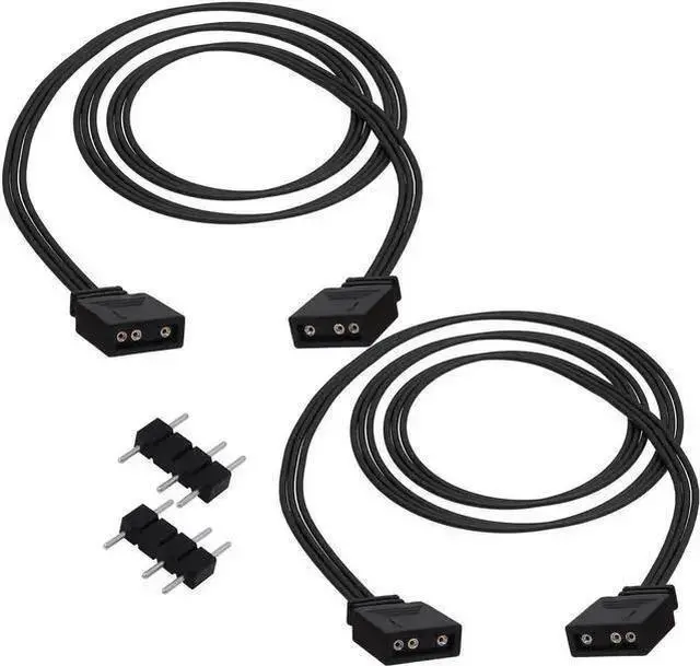 Alt view image 8 of 14 - ARGB Extension Cable 5V 3 Pin Addressable RGB Connector Adapter Extension Cable Synchronous Cord Wire for ARGB LED Fans-1M/3.3FT-2Pcs