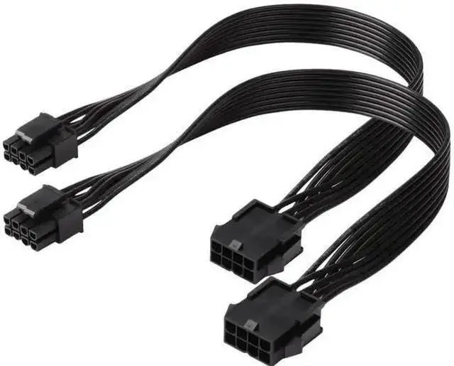 Alt view image 2 of 2 - CPU 8 Pin Extension Cable, Motherboard ATX CPU 8 Pin (4+4) Male to Female Adapter for Power Supply PSUs 9.5-inch(24cm), Black