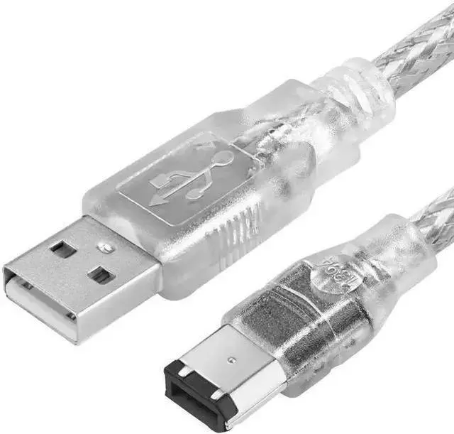 Alt view image 8 of 14 - Firewire to USB Adapter Cable 6-Pin IEEE 1394 Male to USB 2.0 Male Converter Firewire 400 1394-a to USB A Connector Cord for Digital Video Camera Printer Hard Disk (Clear Cable) 1.8m/6ft