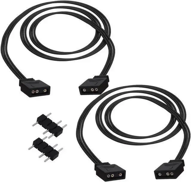 Alt view image 8 of 14 - ARGB Extension Cable 5V 3 Pin Addressable RGB Connector Adapter Extension Cable Synchronous Cord Wire for ARGB LED Fans-1M/3.3FT-2Pcs