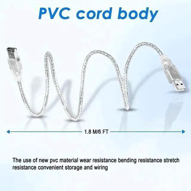 Alt view image 13 of 14 - Firewire to USB Adapter Cable 6-Pin IEEE 1394 Male to USB 2.0 Male Converter Firewire 400 1394-a to USB A Connector Cord for Digital Video Camera Printer Hard Disk (Clear Cable) 1.8m/6ft