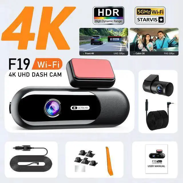 Alt view image 2 of 7 - WISDUM Hidden 4K Dash Camera Dual Lens Stealth Design, Wireless WiFi Car Recorder, HD Night Vision, G-Sensor Double recording
