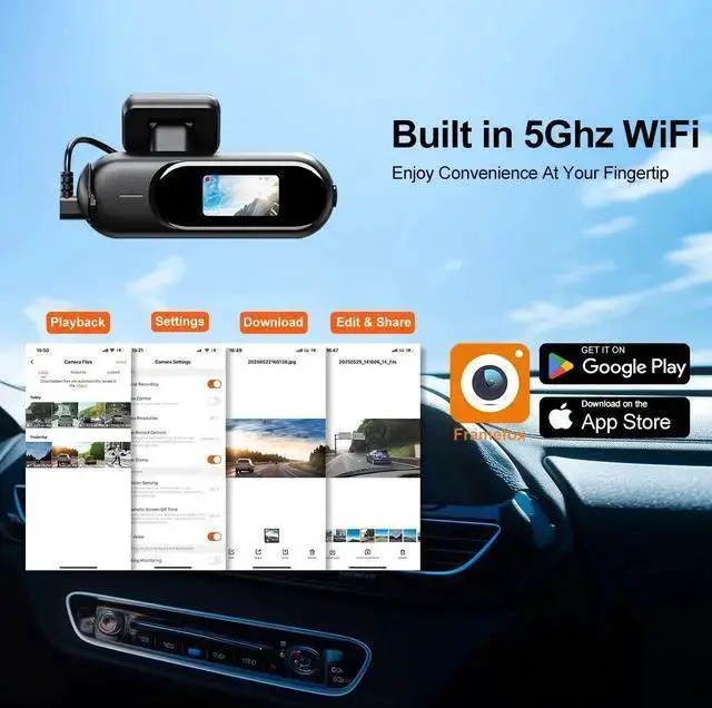 Alt view image 3 of 7 - WISDUM Hidden 4K Dash Camera Dual Lens Stealth Design, Wireless WiFi Car Recorder, HD Night Vision, G-Sensor Double recording