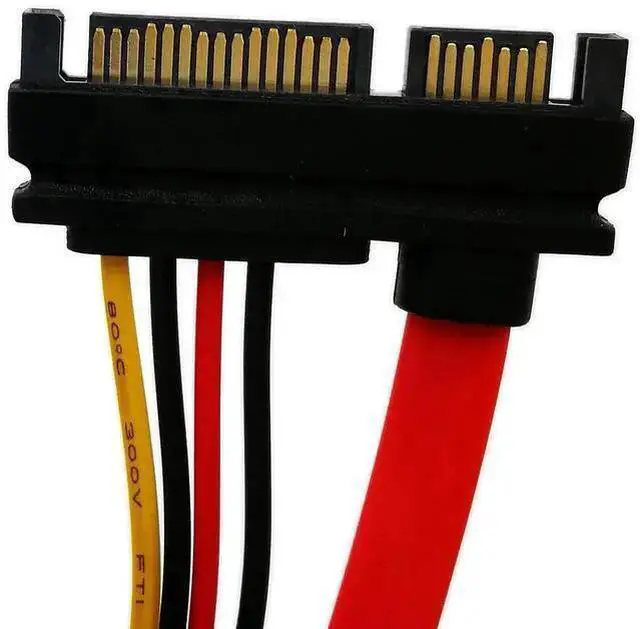 Alt view image 9 of 9 - 22-pin (7+15) Sata Male to Female Data and Power Combo Extension Cable - Slimline Sata Extension Cable M/f - 20inch (50cm)