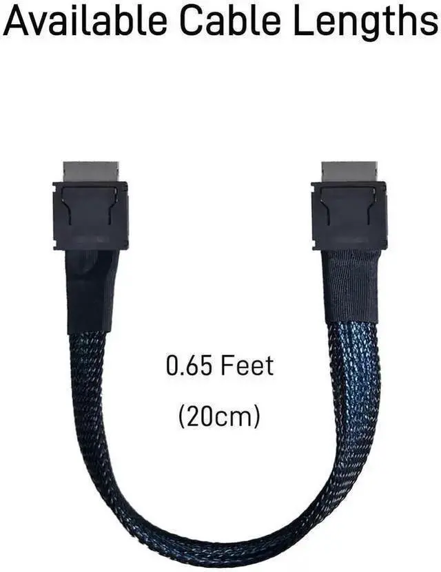 Alt view image 11 of 12 - Oculink Cable PCIe 4.0 SFF-8611 4i Male Extension Cable for Oculink eGPU onexGPU Mini PC SSD, 0.6 feet (20 cm)