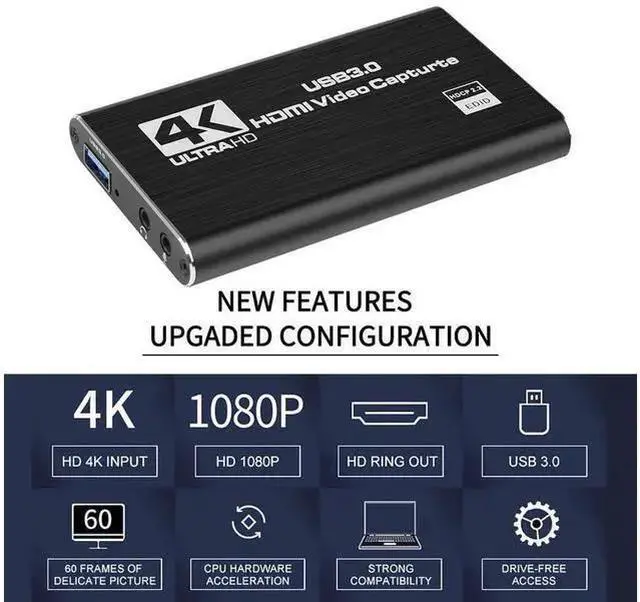 Alt view image 9 of 13 - 4K Audio Video Capture Card, USB 3.0 Video Capture Device with 4K HDMI Local Loop Out, Full HD 1080P 60FPS Video Recorder Grabber for OBS Game Recording, Live Streaming Broadcasting eokCXOY