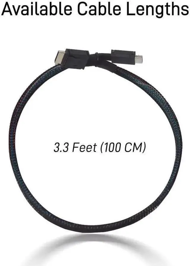 Alt view image 10 of 10 - Oculink Cable PCIe 4.0 SFF-8611 4i Male Extension Cable for Oculink eGPU onexGPU Mini PC SSD, 3.3 feet (100 cm)