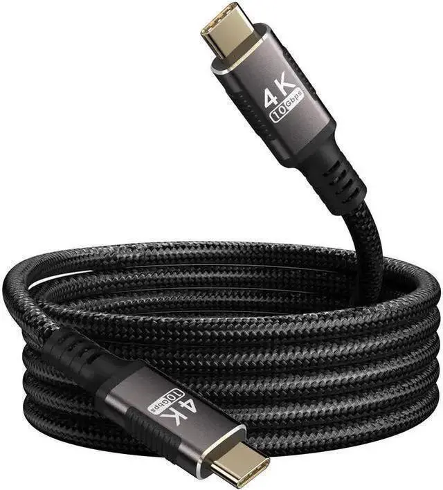 Alt view image 8 of 14 - Long USB C to Usbc Cable 6.6ft Compatible with Thunderbolt 3,USB-C 3.1 Cable 10Gbps Data Transfer,4K@60Hz/2K@120Hz Video Output Monitor Cord,Type-C Nylon Braided PD3.0 100W Fast Charging.