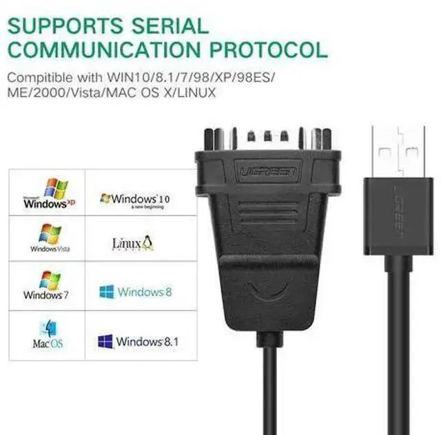 Alt view image 3 of 7 - WISDUM USB to Serial RS232 Cable Adapter 4 Ports DB9 Converter 9-Pin Male to Male with Hexnuts for Windows 10/8.1/8/7/XP/Vista/Linux/MAC OS 8/9/OS X