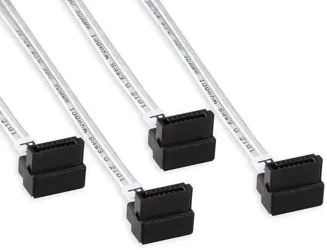 Alt view image 6 of 8 - Internal Mini SAS HD SFF-8643 to 4xSATA Cable, with Sideband, Compatible with 12Gbps SAS Drives and 6Gbps SAS/SATA Drives, SATA Right Angle, 0.5-m(1.64ft)