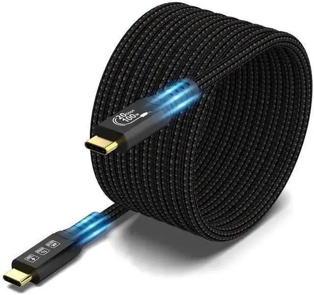 Alt view image 8 of 14 - 16.5FT USB C Cable 3.2 Gen 2X2 20Gbps, 5M Type C 4K@60Hz UHD Video 5A/100W PD3.0 Fast Charge Cord with E-Marker Compatible with Thunderbolt 3/4 MacBook Pro Galaxy Pixel Monitor