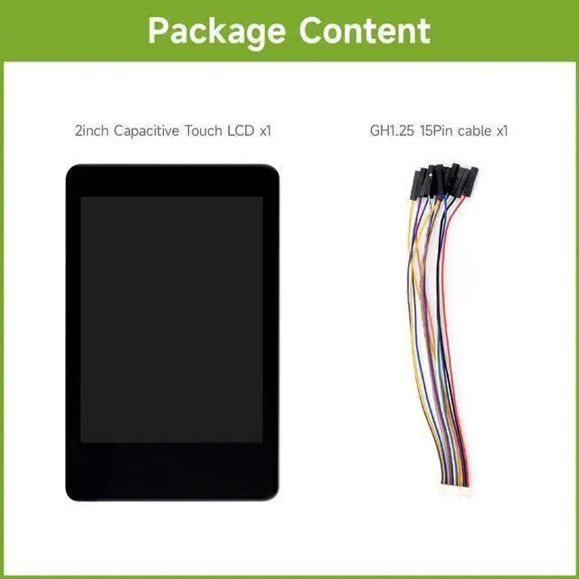 Alt view image 2 of 5 - WISDUM Waveshare 2inch Capacitive Touch Display Module, Compatible with Raspberry Pi 5/4B/3B/Pico/Pico W/Pico WH, ESP32, IPS Display, 262K Colors, 240×320 Resolution