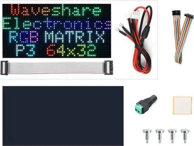 Main image of WISDUM Waveshare RGB Full-Color LED Matrix Panel 64×32 Pixels Display Screen 2048 Individual LEDs 3mm Pitch Compatible with Raspberry Pi 5/4B/3B/Zero/Zero W/Zero 2W/Pico/Pico W/Pico WH, ESP32