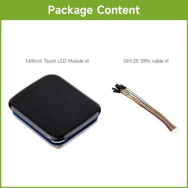 Alt view image 2 of 5 - WISDUM waveshare 1.69inch Round LCD, Compatible with Raspberry Pi 5, Display Module with Touch Panel, Micro LCD Display, 240x280 Resolution, IPS, SPI and I2C Communication, 262K Display Color