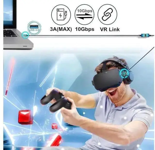 Alt view image 14 of 14 - 2-Pack USB A to USB C Cable Right Angle 1.6FT, USB 3.1/3.2 10Gbps Data Transfer and 60W 3A Fast Charging Long Cable for Android Auto Samsung, VR Link External, SSD and Other USB to Type C Device