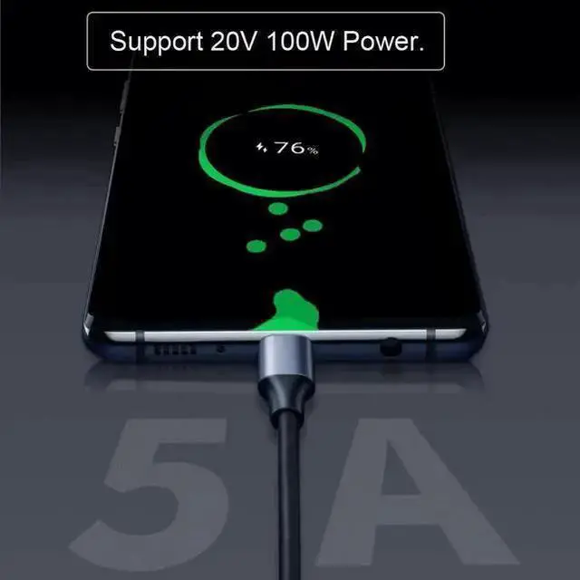 Alt view image 13 of 14 - 90 Degree Down & Up Angled Type-C USB-C Male to Male USB3.1 10Gbps 100W Data Cable for Laptop Phone 3M