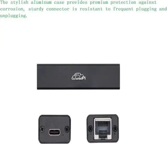 Alt view image 4 of 4 - WISDUM WisdPi USB 5Gbps Ethernet Adapter, Ultra Speed USB 3.2 to RJ45 LAN Network Converter,USB Type A/C Realtek RTL8157 Wired LAN Network Connection 5G, 2.5G, 1G, 100Mbps for Windows, Mac OS, Linux a