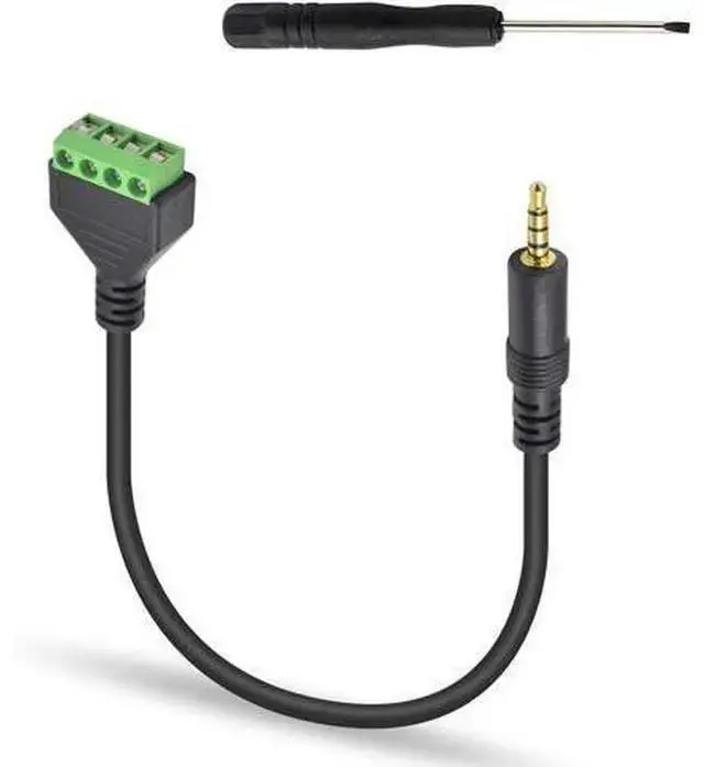 Alt view image 2 of 7 - WISDUM 3.5mm Speaker Wire Adapter 3.5mm (1/8) 4 Pole Stereo TRRS Male Jack to AV 4 Screw Terminal Block Balun Connectors Cable 30cm (1/8inch/ 4pin)