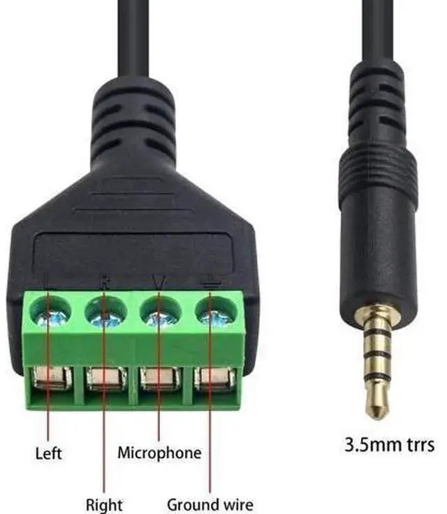Alt view image 7 of 7 - WISDUM 3.5mm Speaker Wire Adapter 3.5mm (1/8) 4 Pole Stereo TRRS Male Jack to AV 4 Screw Terminal Block Balun Connectors Cable 30cm (1/8inch/ 4pin)