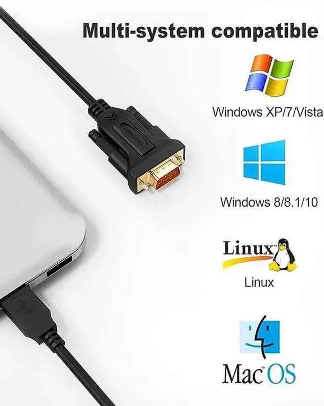 Alt view image 10 of 14 - CableCreation USB to RS232 Cable (FTDI Chipset), 3 Feet RS-232 Male DB9 Serial Converter Cable for Windows 11, 10, 8.1, 8,7, Vista, XP, 2000, Linux, Mac OS X,1M / Black