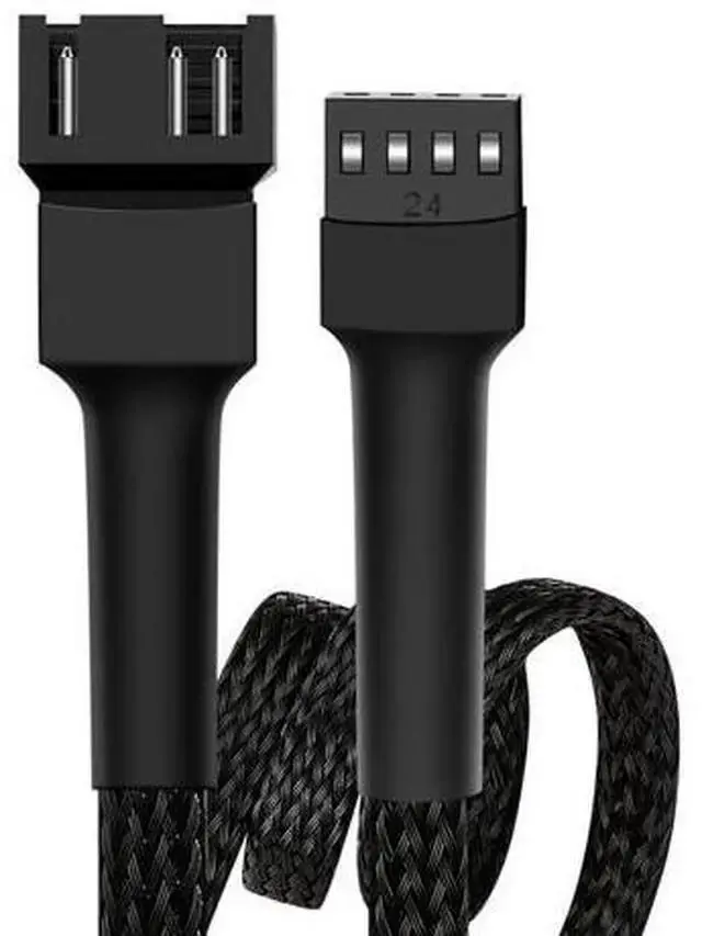 Alt view image 2 of 7 - WISDUM 4-Pin PWM Fan Splitter Cable11.8 Sleeved Braided Adapter Computer PC Fan Power Extension Cable Converter for Computer ATX Case 3-Pin/4-Pin Cooling Fan Cable (Case Male to Female) (4-Pack)