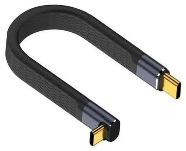 Main image of WISDUM FOR 240W, 40Gbps USB C Cable 5inch, 90 Degree USB C Cable Short Flat FPC USB C Cable 8K PD3.1 USB 4 Cable for 4, Book