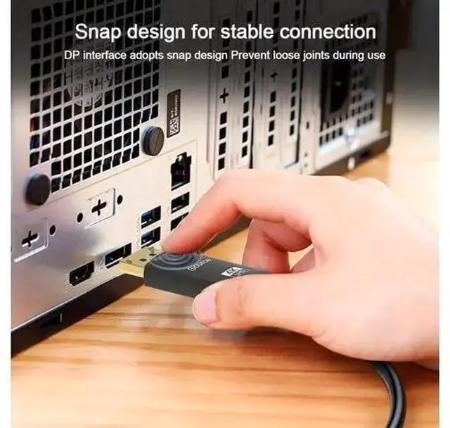 Alt view image 3 of 7 - WISDUM 50FT Long DisplayPort to HDMI Cable Optical, 4K60HZ, Black, Aluminum, DP to HDMI Optical Compatible with MacBook Pro/Air, iMac, Surface Pro/Dock, Monitor, Projector