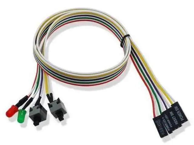 Main image of WISDUM PC Power Switch Cable with LED Light Desktop Computer Case Re-starting Button Power Supply Reset HDD Switch Lead(Single Switch)