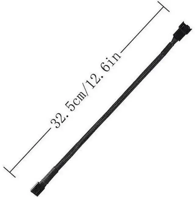 Alt view image 2 of 3 - WISDUM DIXSG 10 Pack- 11.8 inch PWM Fan Extension Cable PC Fan Extension Cable Compatible with ATX Case 3 Pin & 4 Pin Cooling Fans Durable Black Nylon Braided Case Fan Extension Cable