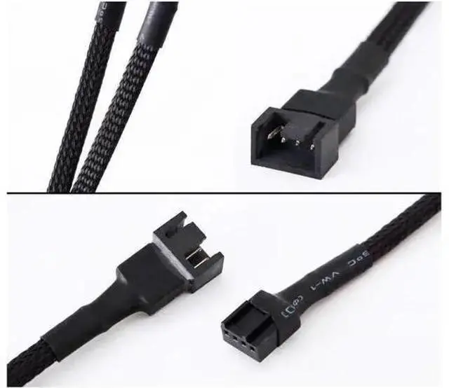 Alt view image 3 of 3 - WISDUM DIXSG 10 Pack- 11.8 inch PWM Fan Extension Cable PC Fan Extension Cable Compatible with ATX Case 3 Pin & 4 Pin Cooling Fans Durable Black Nylon Braided Case Fan Extension Cable