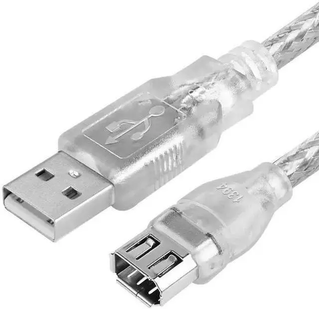 Alt view image 8 of 14 - Firewire to USB Adapter Cable 6-Pin IEEE 1394 Female to USB 2.0 Male Converter Cord for Digital Video Camera Printer More with Firewire 400 1394-a Connector (Transparent Shell) 20cm/7.87inch