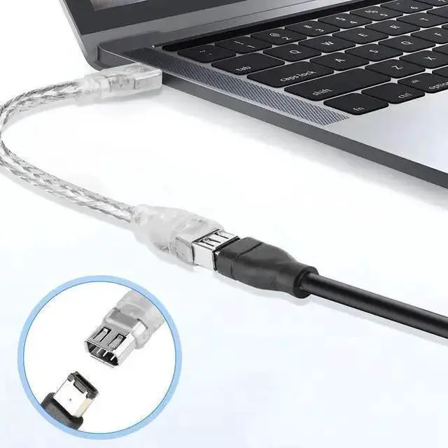 Alt view image 11 of 14 - Firewire to USB Adapter Cable 6-Pin IEEE 1394 Female to USB 2.0 Male Converter Cord for Digital Video Camera Printer More with Firewire 400 1394-a Connector (Transparent Shell) 20cm/7.87inch