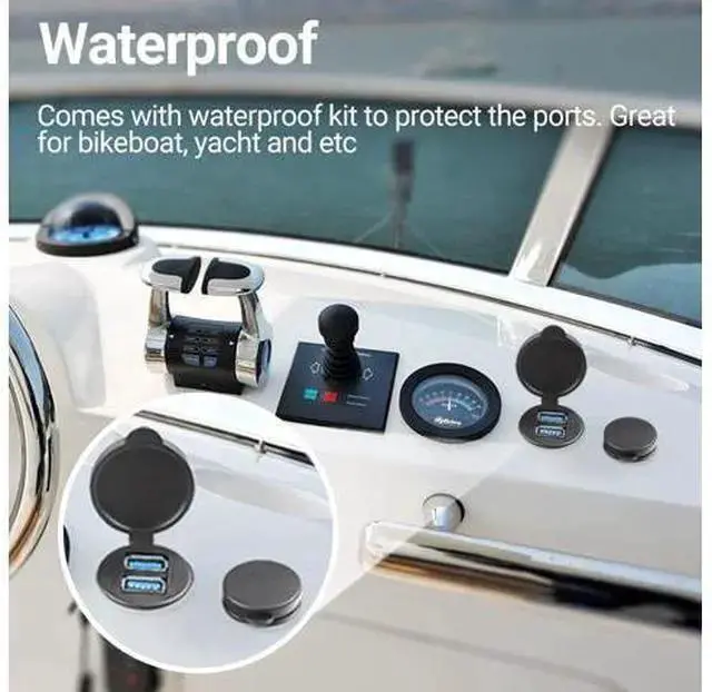Alt view image 4 of 7 - WISDUM 2 Ports USB 3.0 Extension Cable, Flush Mount Car Truck Boat Motorcycle Dashboard Panel Adapter-3 Feet