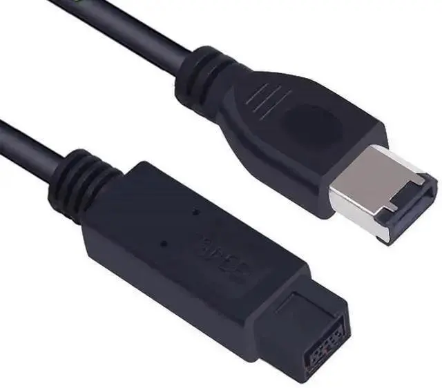 Alt view image 10 of 11 - Firewire Premium Cable 800 IEEE 1394B 9 Pin to 9 Pin Male to Male 6 Ft Black (9 Pin to 6 Pin)
