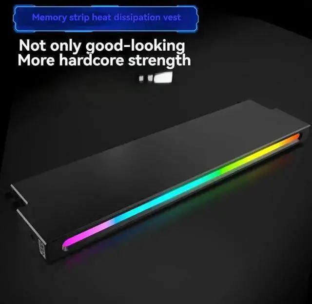 Main image of WISDUM Universal Memory Heat Sink 5V 3PIN ARGB AURA Sync Memory Module Cooler DDR3 DDR4 DDR5 RAM Computer Accessories Black