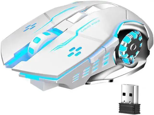 Main image of WISDUM Aula SC100 Wireless Gaming Mouse RGB Rechargeable 2400DPI Gaming Mouse 7 Buttons, Ergonomic, Optical USB, Silent Mouse for PC Laptop Desktop Gamers (White)