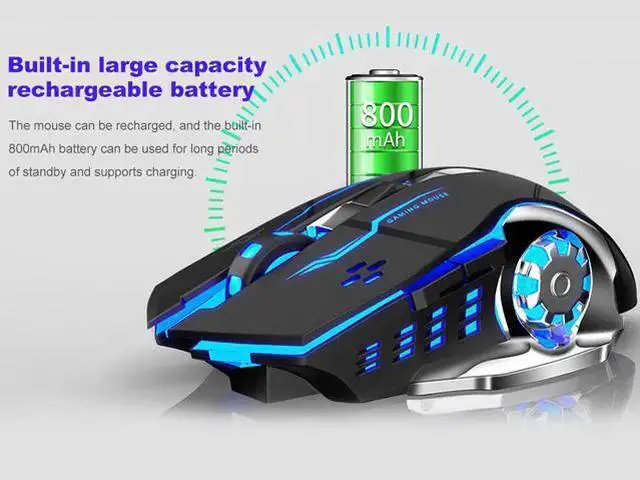 Alt view image 3 of 7 - WISDUM Aula SC100 Wireless Gaming Mouse RGB Rechargeable 2400DPI Gaming Mouse 7 Buttons, Ergonomic, Optical USB, Silent Mouse for PC Laptop Desktop Gamers (White)