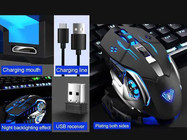 Alt view image 5 of 7 - WISDUM Aula SC100 Wireless Gaming Mouse RGB Rechargeable 2400DPI Gaming Mouse 7 Buttons, Ergonomic, Optical USB, Silent Mouse for PC Laptop Desktop Gamers (White)