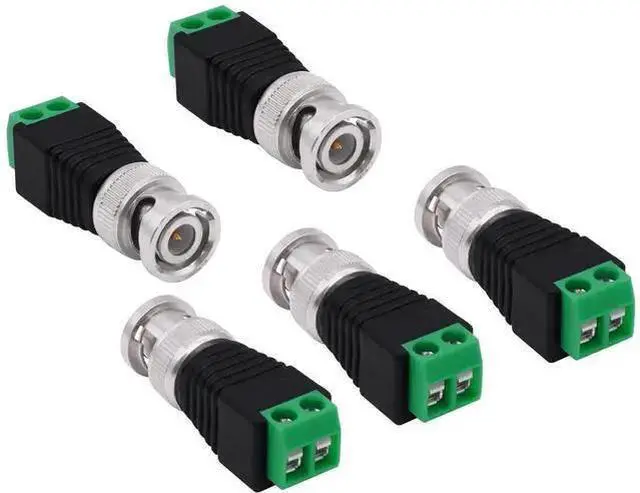 Alt view image 8 of 14 - BNC Connector BNC Male to 2Pin Solderless Screw Terminal Block Adapter Video Balun Connector for CCTV Surveillance Camera DVR TV Video-5Pcs (Male)